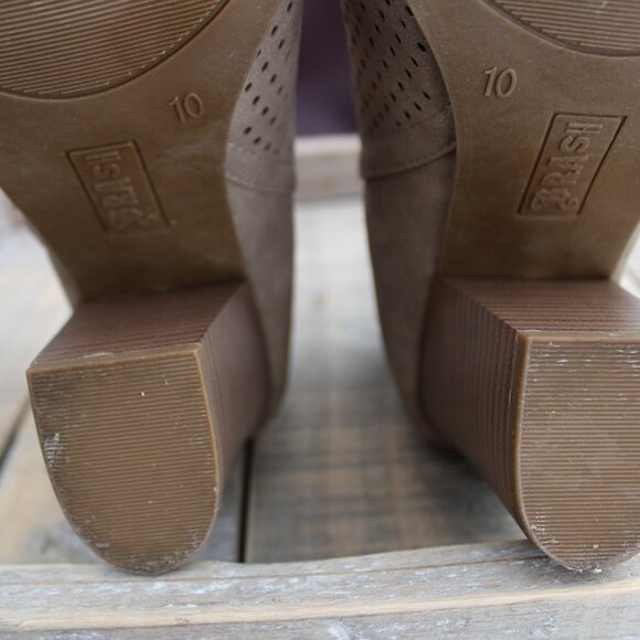 BRASH | Women's | 3"-4" Open-Toe Booties | Ankle Boots | Heels | Beige | Size 10 - Picture 12 of 13